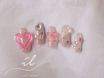 イル 神戸店/ピンク×ワンカラーネイル