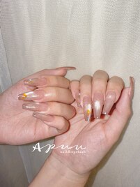 オーロラ×水光うるうるネイル