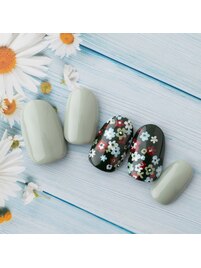フラワー×ピスタチオネイル