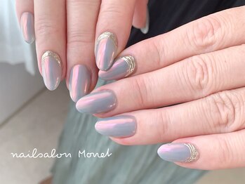 ネイルサロン モネ(Monet)/ミラーカラー＋アート