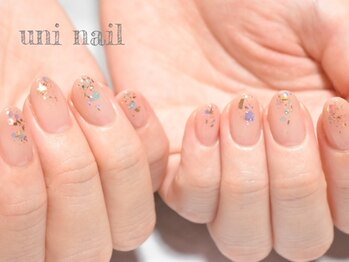 ユニネイル(uninail)/グラデ×先端ホログラム