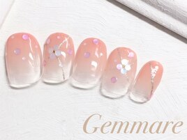 フラワーグラデーションネイル