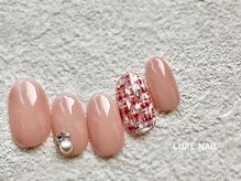 ルークネイル 恵比寿店(LUKE NAIL)/ピンクツイードネイル　春夏秋冬