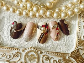 バレンタインネイル