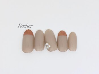 ネイルサロンリシェ 烏丸御池(Recher)/ブロンズミラーシンプルネイル