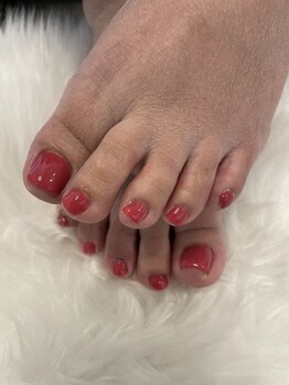 白べぇーっ 本店 湊町店/ビビットピンクのフットネイル♪