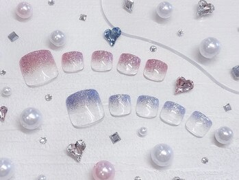 フット　ラメグラデーション