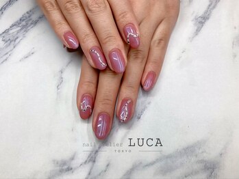 ネイルアトリエルカ(nail atelier LUCA)/W-443 ピンクうねうねネイル
