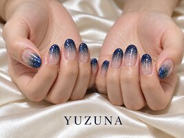 ネイビーラメグラデネイル