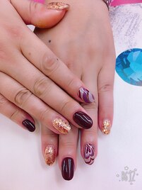 シンプル秋冬ネイル