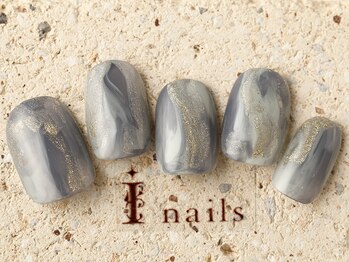 アイネイルズ 町田店(I nails)/グレイッシュブルー7980円