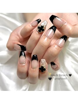 グラフネイル(graphnail)/フレンチ×ミラー×シェル