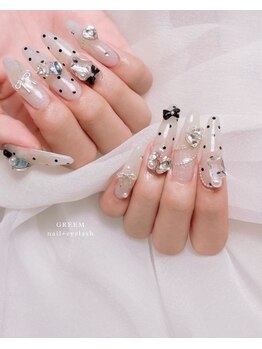 マグネット×ドットネイル