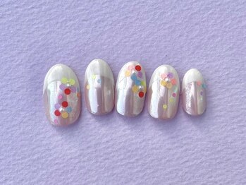 ネイルマフィア 渋谷(NAIL MAFIA)/ミラーガーリーフラワー
