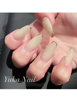 ユカネイル(Yuka Nail)/大人の女♪極細ミラーフレンチ