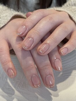 アトリエヨル(atelier yol)/春のラメフレンチ