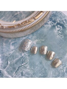 ボンドストリートビューティー 神戸長田店/シルバーのミラーネイル