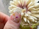 押し花埋め込みスカルプネイル