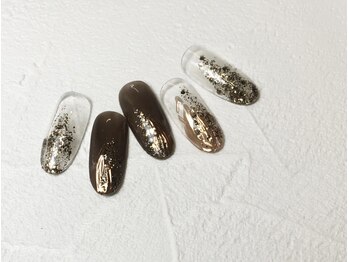 サロンモワ(salon mowa)/☆ブラウンニュアンスネイル☆