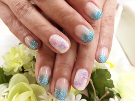 水彩画風アート＆アナ雪ブルー