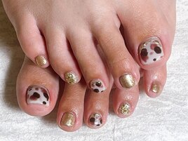 秋冬フットネイル