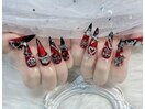 ドット×ボーダーネイル