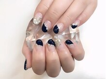 ココロバ ネイルアンドビューティーサロン(COCOLOBA)/ネイビーフレンチ♪