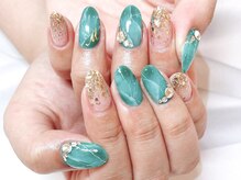 ライトウェーブ 長野駅前店/夏カラー☆大理石ネイル♪