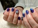 パープル×ビジューパーツ