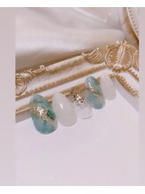 ハーティーネイル 自由が丘南口店(heartynail)/リキッドで作る天然石調ネイル