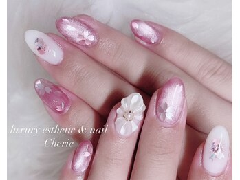 シェリエ(Cherie)/埋め込み桜ホロネイル