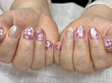 アプリコットネイル(apricot nail)/手描きフラワー