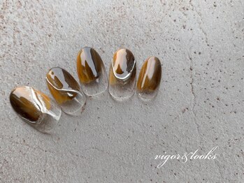 ヴィガー アンド ルックス 白金 目黒(Vigor&Looks)/ニュアンス　秋ネイル　ミラー