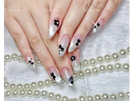 冬ネイル/花/水光キラキラ