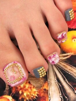 カラーズ 浜松店(colors)/ぼかしフラワーゴールドスタッズ