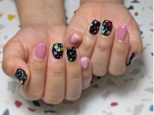 ネイルヤサン(nail ya sun)/黒*カラフル