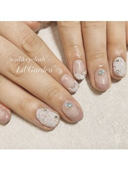 リルガーデン 新宿南口(Lil' Garden)/ガーリー×レースフラワーネイル