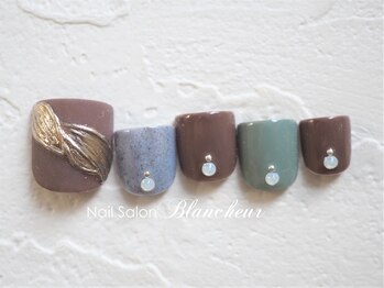 ネイルサロン ブランシュール(Nail Salon Blancheur)/秋先取りニュアンスフットネイル