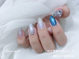 キラキラブルーネイル6921
