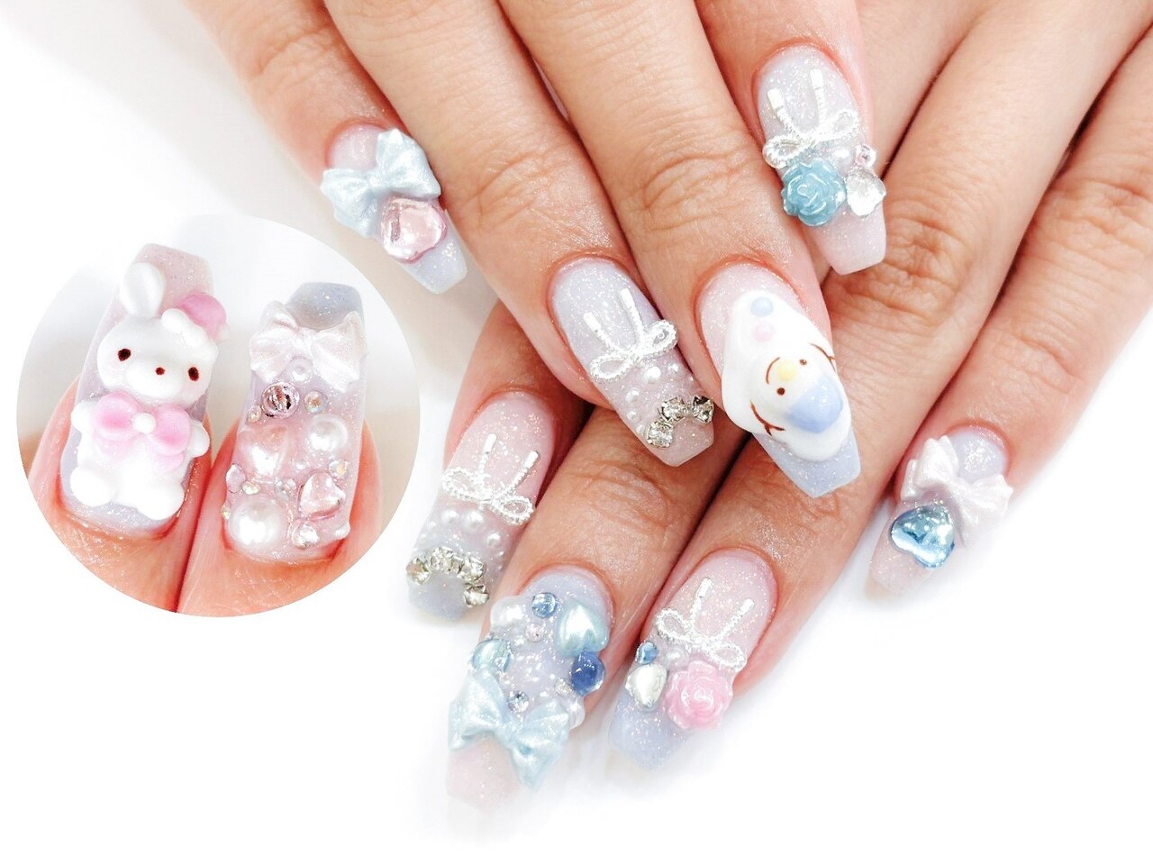 雪だるま ネイルパーツ スノーマンB ラインストーン 9色 ネイルパーツ | TIARE-nails