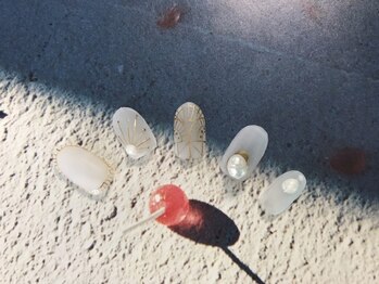 ネイルアンドアイラッシュサロン エスポアール(nail&eyelash salon espoir)/ホワイトパールネイル90分コース