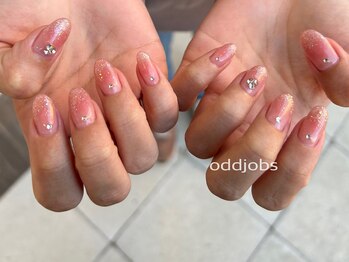 オッドジョブス ネイルアンドアイラッシュ 府中店(odd jobs Nail & Eyelash)/【パラジェル】チーク×キラキラ