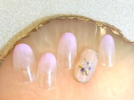 ヴィンテージ押し花ネイル