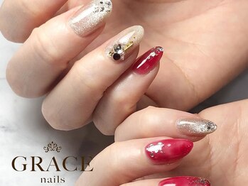 グレース ネイルズ(GRACE nails)/変化を付けた赤