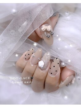 ルミール ネイル(Lumil nail)/ドット×レース