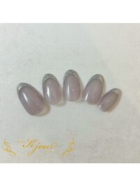 シルバーフレンチネイル