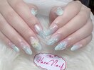 夏ネイル 人魚 3D花