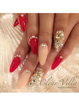 ネイルサロンクリアヴィラ(nail salon clear villa)/ストーン埋め尽くし