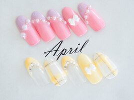 フレンチ　チェックネイル
