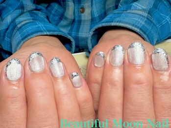 斜めガラスフレンチネイル